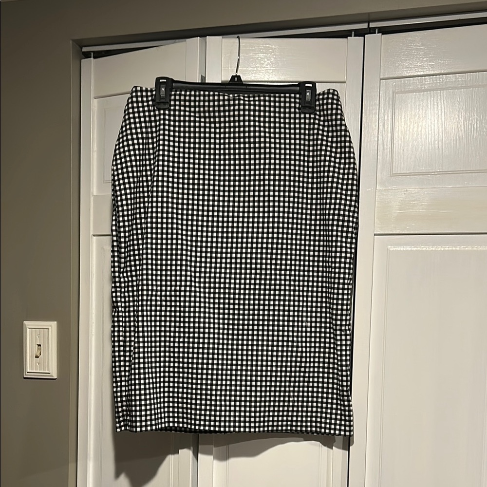 Christopher & Banks Black and White Checkered Skirt